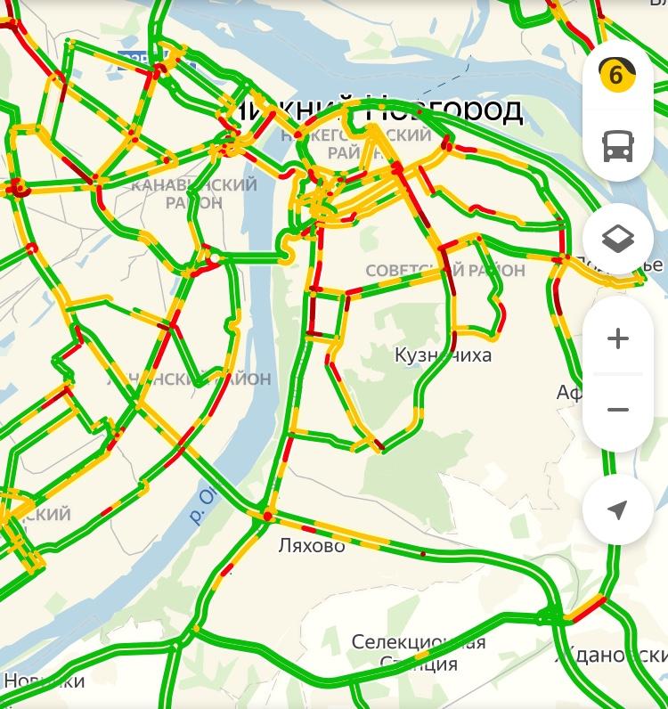 Пробки нижний новгород сейчас онлайн карта